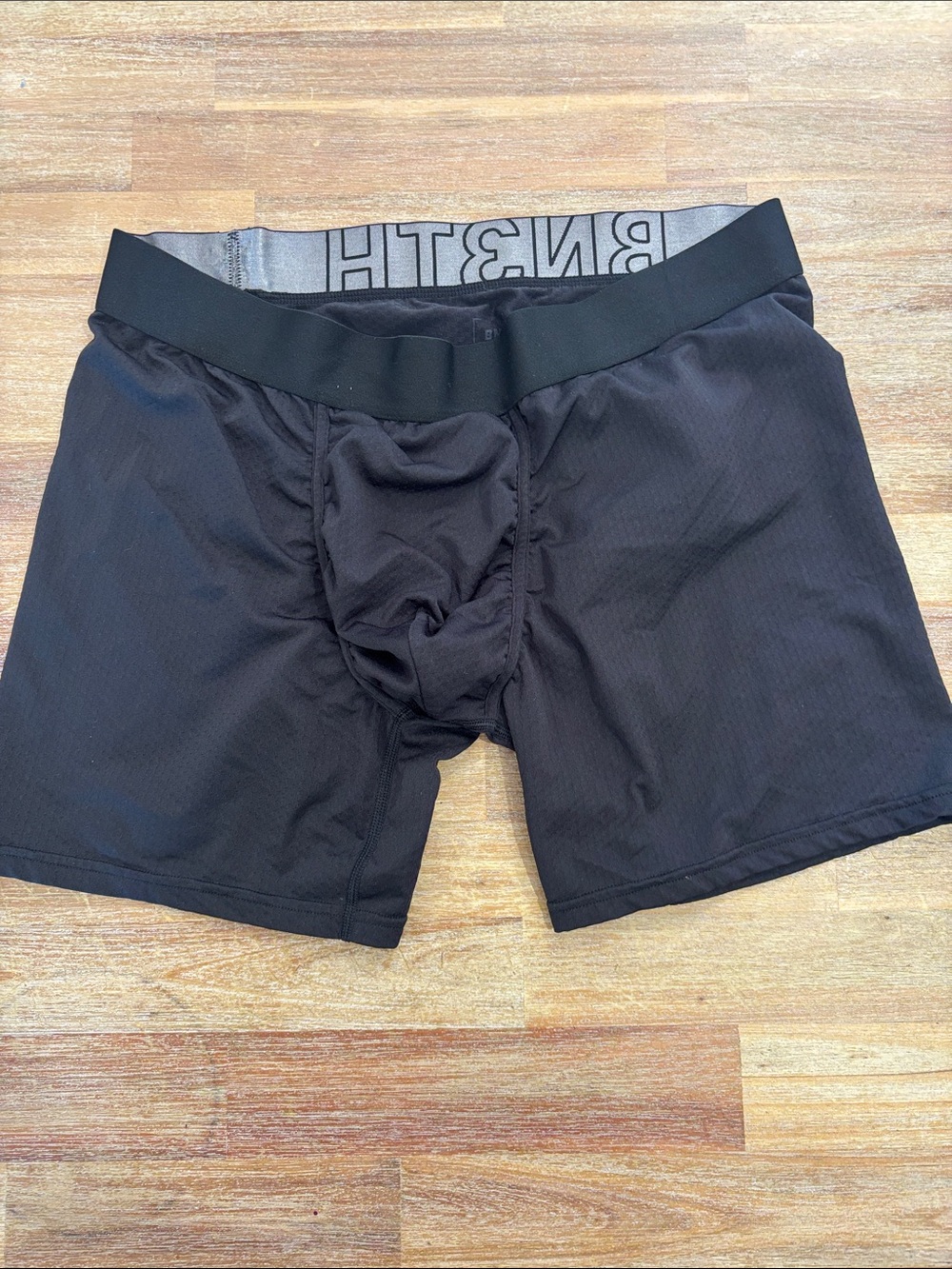 XL Breathable Black Boxer Briefs with Supportive Pouch